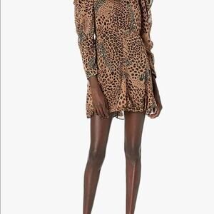 NWT THE KOOPLES PARIS HIDE & SEEK LUREX LEOPARD PRINT‎ CREW NECK DRESS SIZE 4